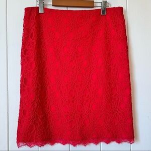 Jospeh Ribkoff Red Lace Skirt. Size 14.